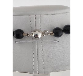 Onix collier met zilveren slot