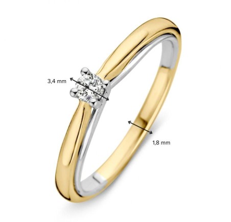 Gouden Excellent damesring met briljant  RG416140