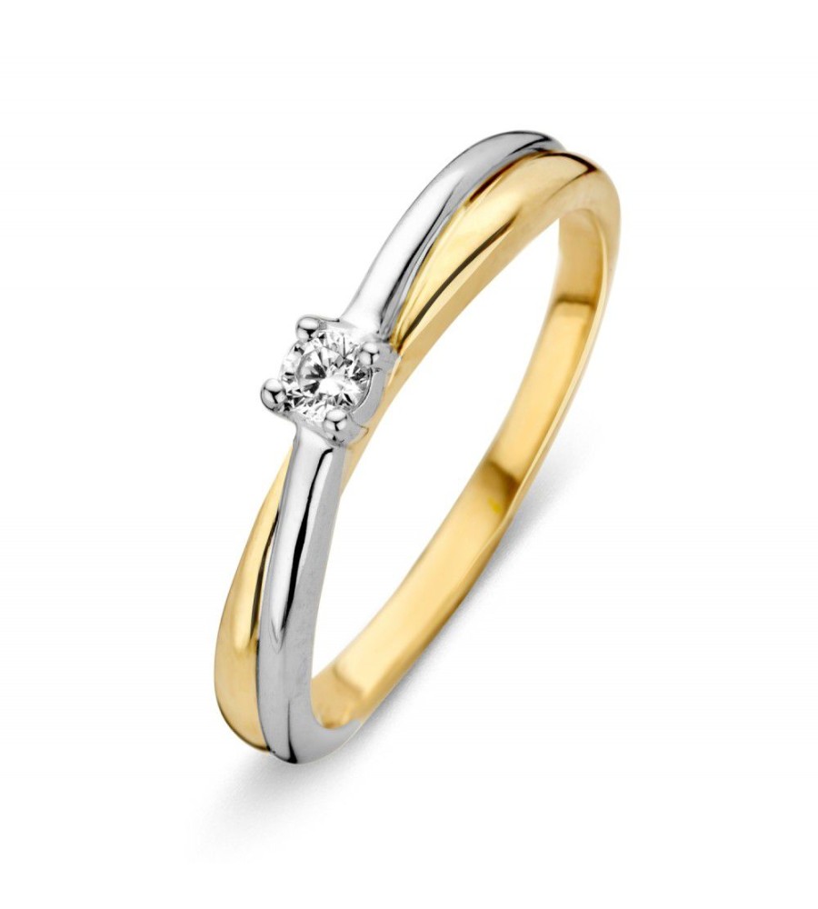 Excellent Jewelry gouden damesring zirkonia