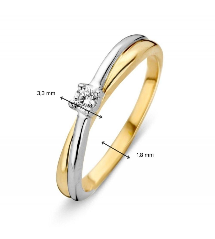 Excellent Jewelry gouden damesring zirkonia