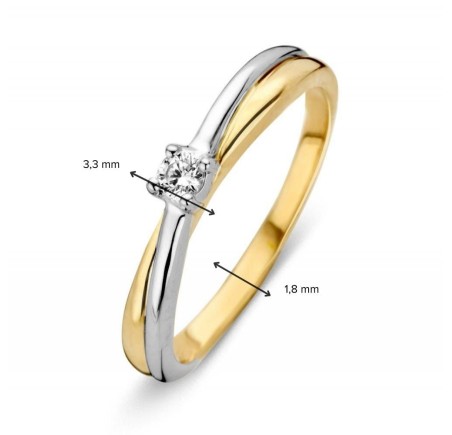 Excellent gouden damesring met zirkonia  RH425681