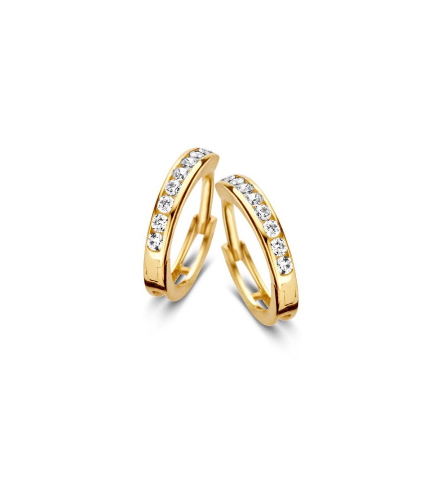 Excellent Jewelry gouden creolen met zirkonia