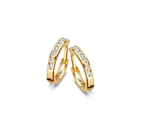 Gouden creolen met zirkonia  OB125477