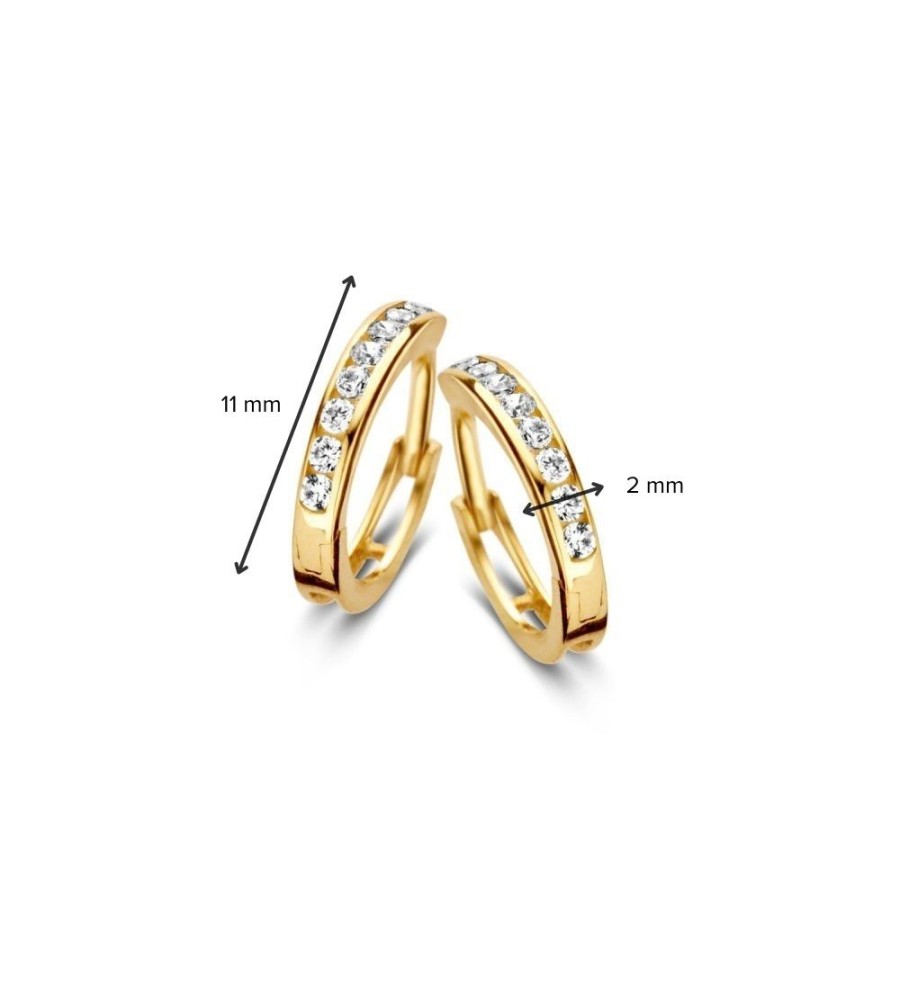 Excellent Jewelry gouden creolen met zirkonia