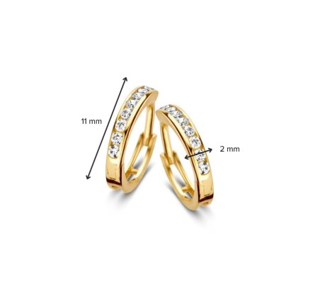 Gouden creolen met zirkonia  OB125477
