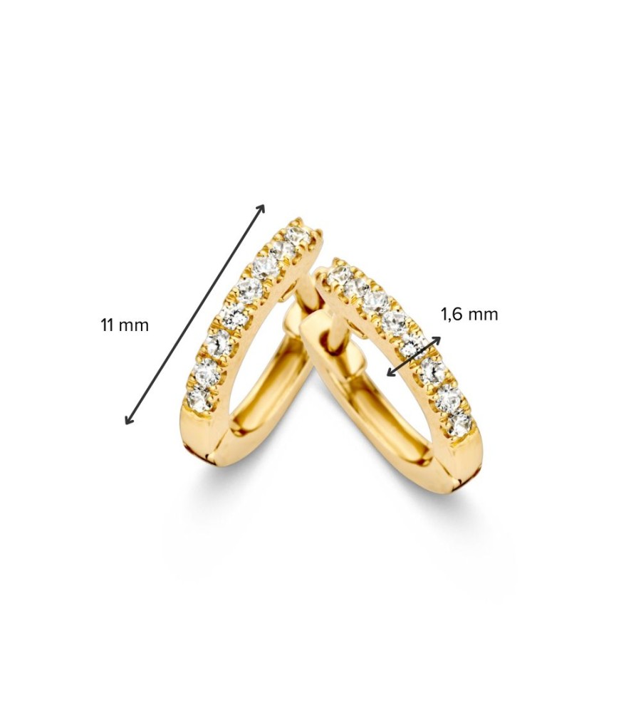Excellent Jewelry gouden creolen met zirkonia