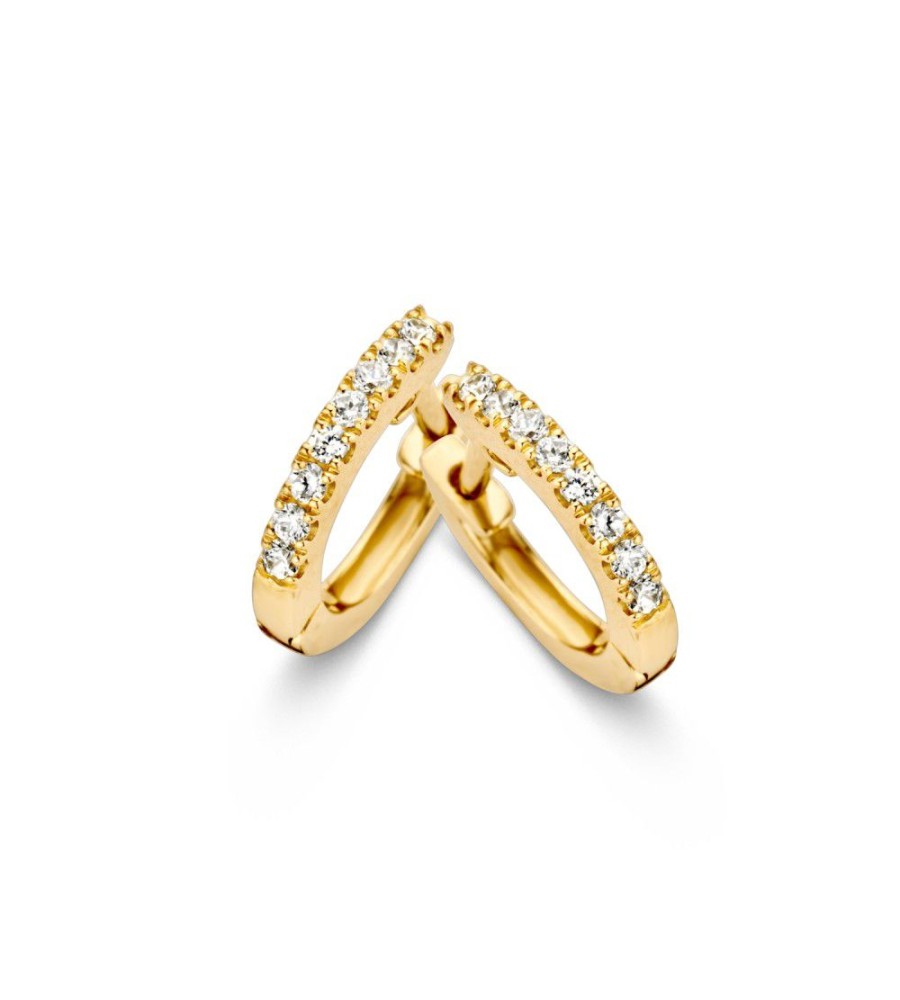 Excellent Jewelry gouden creolen met zirkonia