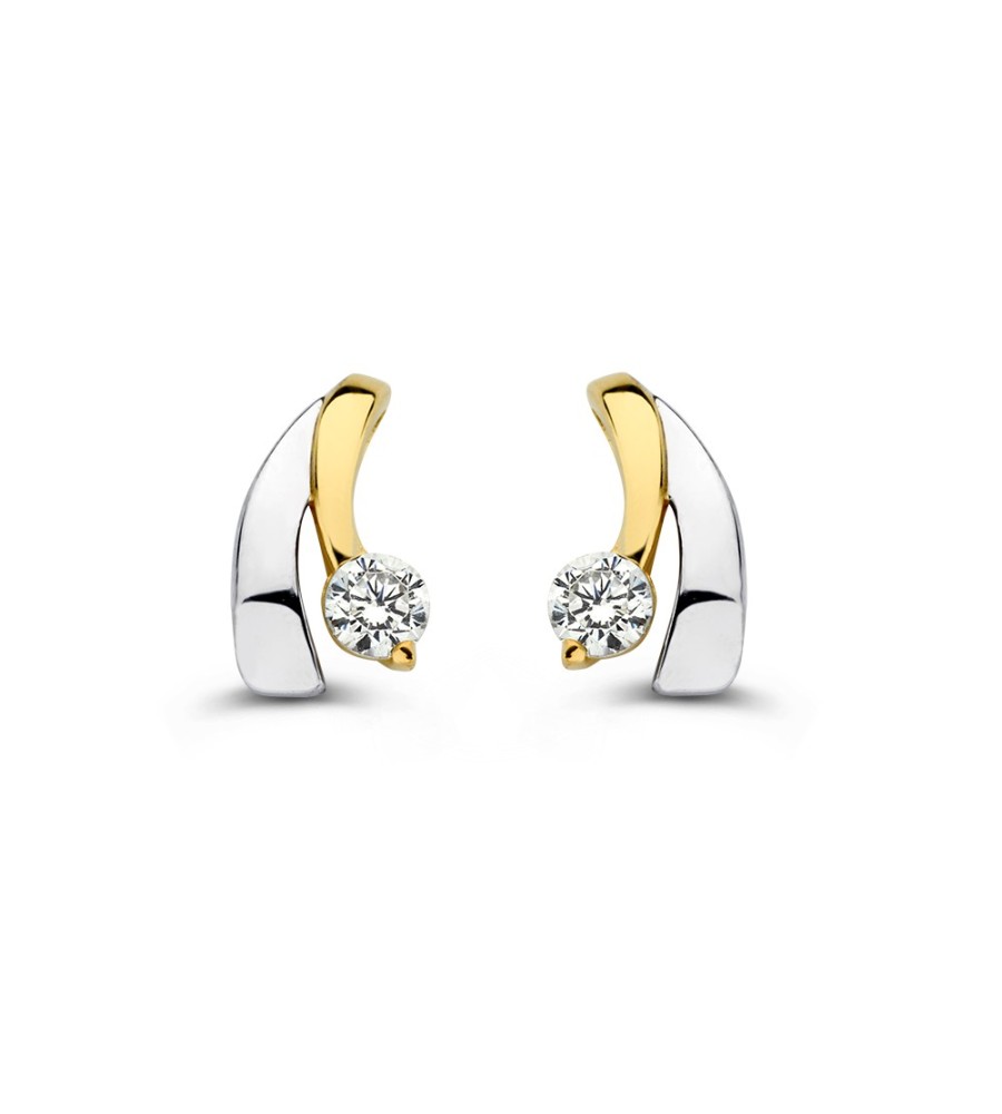 Excellent Jewelry gouden oorknoppen met zirkonia