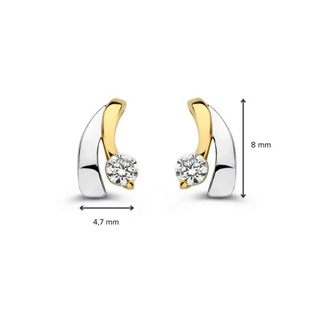 Excellent Jewelry gouden oorknoppen met zirkonia OB427815