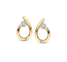 Excellent Jewelry gouden oorknoppen met zirkonia OB127528