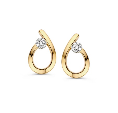 Excellent Jewelry gouden oorknoppen met zirkonia OB127528