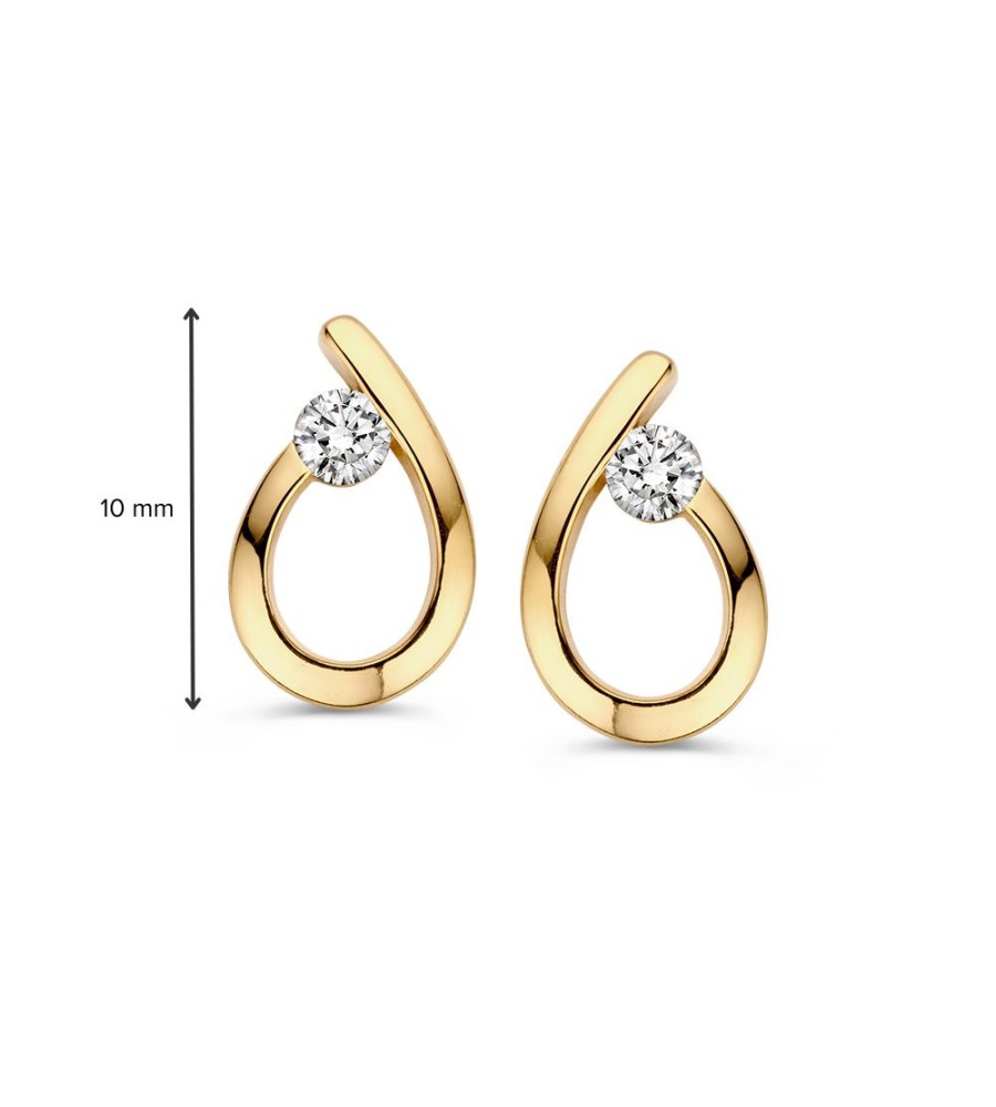Excellent Jewelry gouden oorknoppen met zirkonia