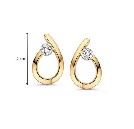 Excellent Jewelry gouden oorknoppen met zirkonia OB127528