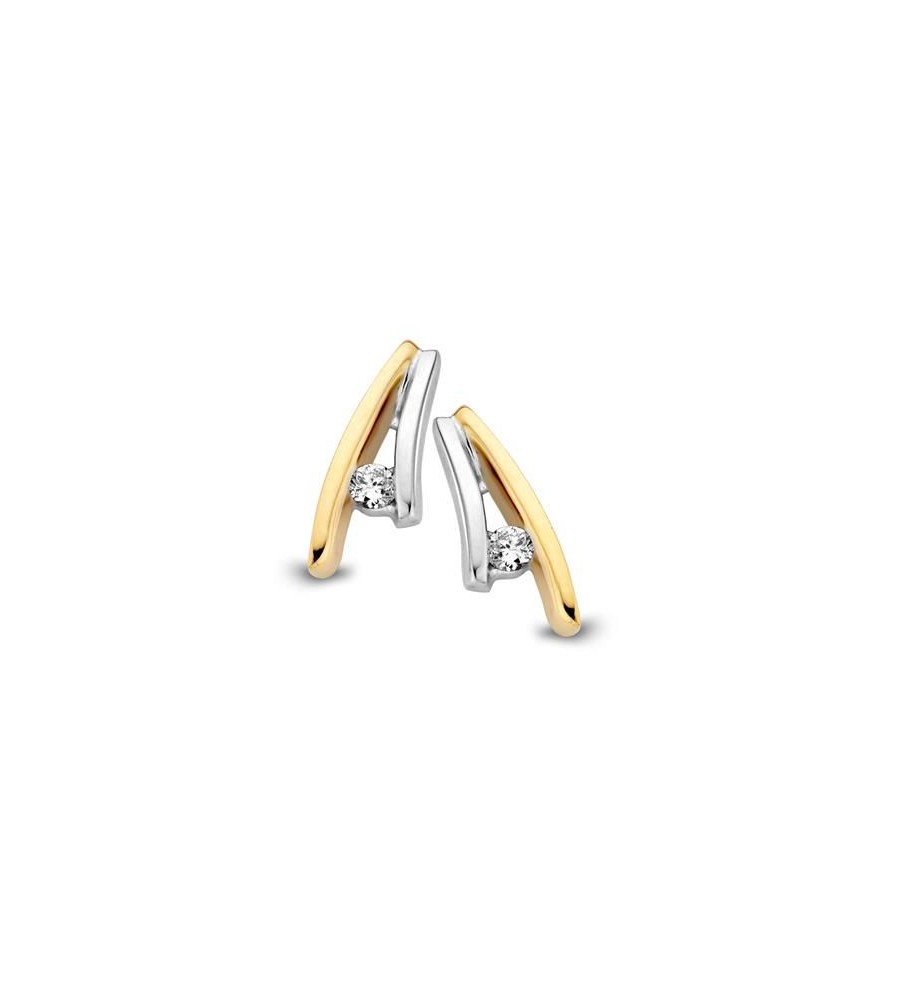 Excellent Jewelry gouden oorknoppen met briljant