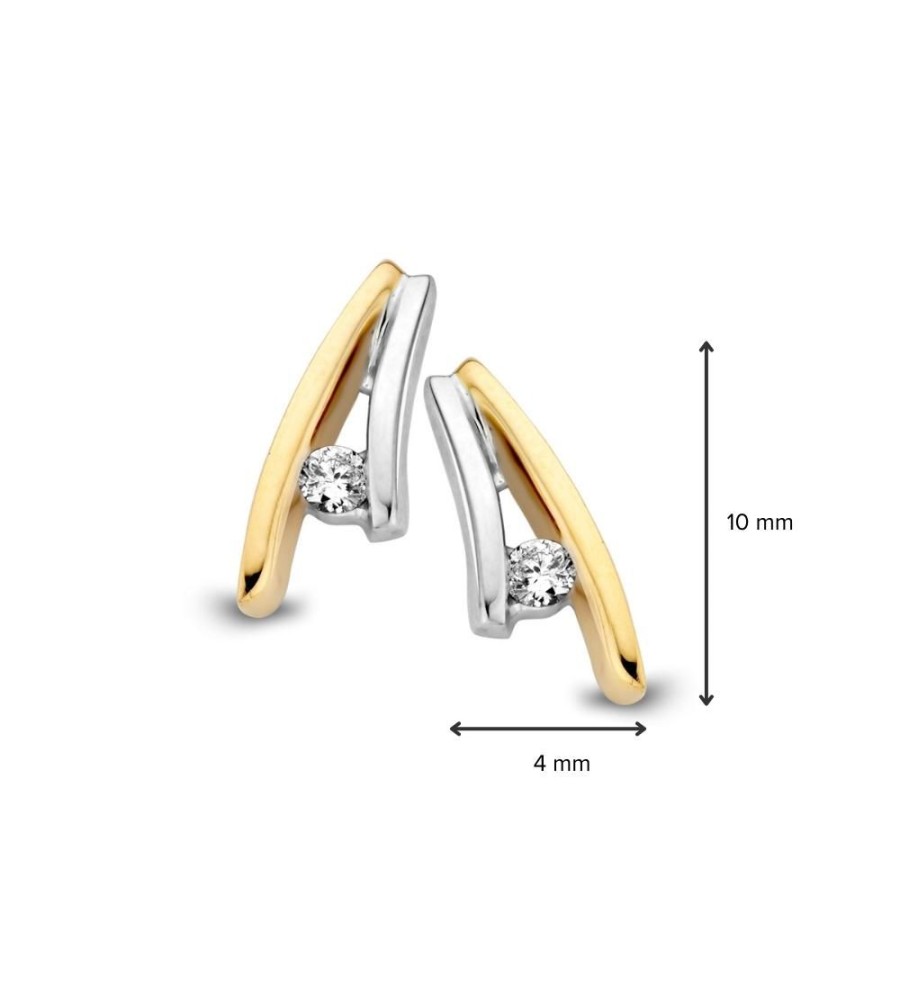 Excellent Jewelry gouden oorknoppen met briljant