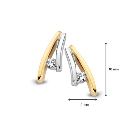 Excellent Jewelry gouden oorknoppen met briljant OG413569