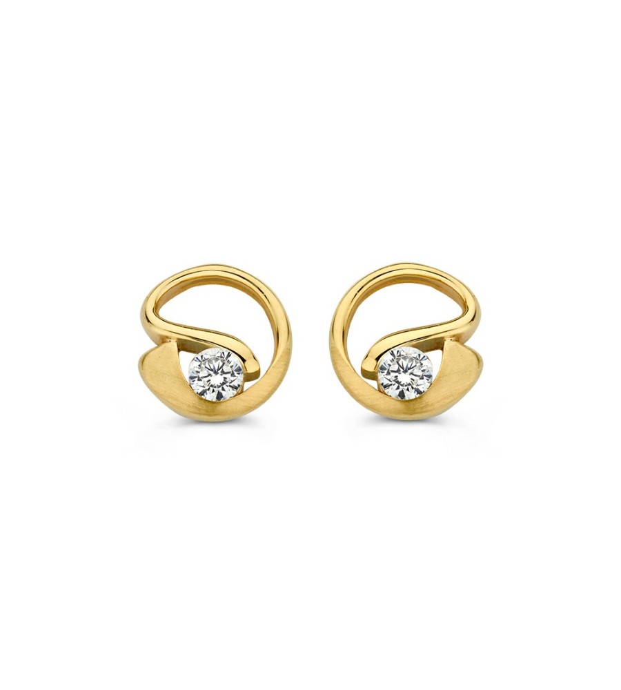 Excellent Jewelry gouden oorknoppen met zirkonia