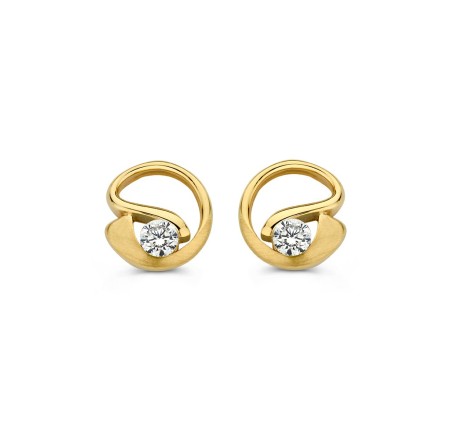 Excellent Jewelry gouden oorknoppen met zirkonia OB127811