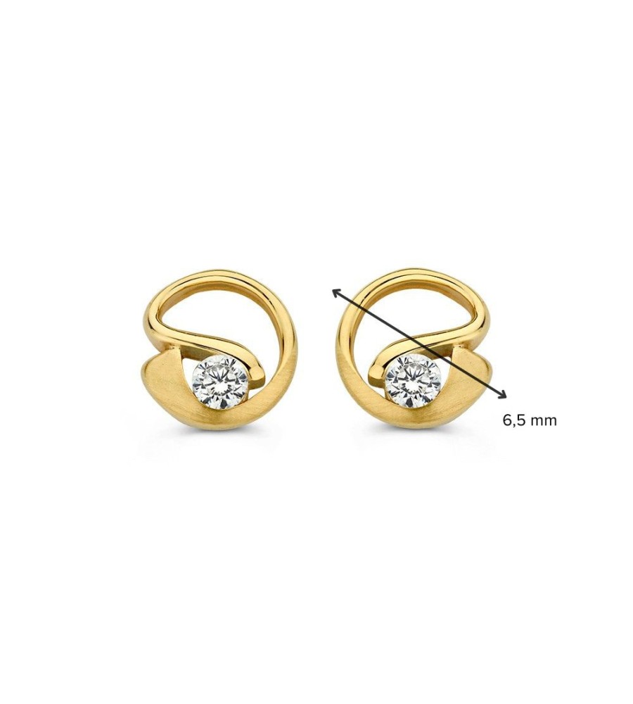 Excellent Jewelry gouden oorknoppen met zirkonia