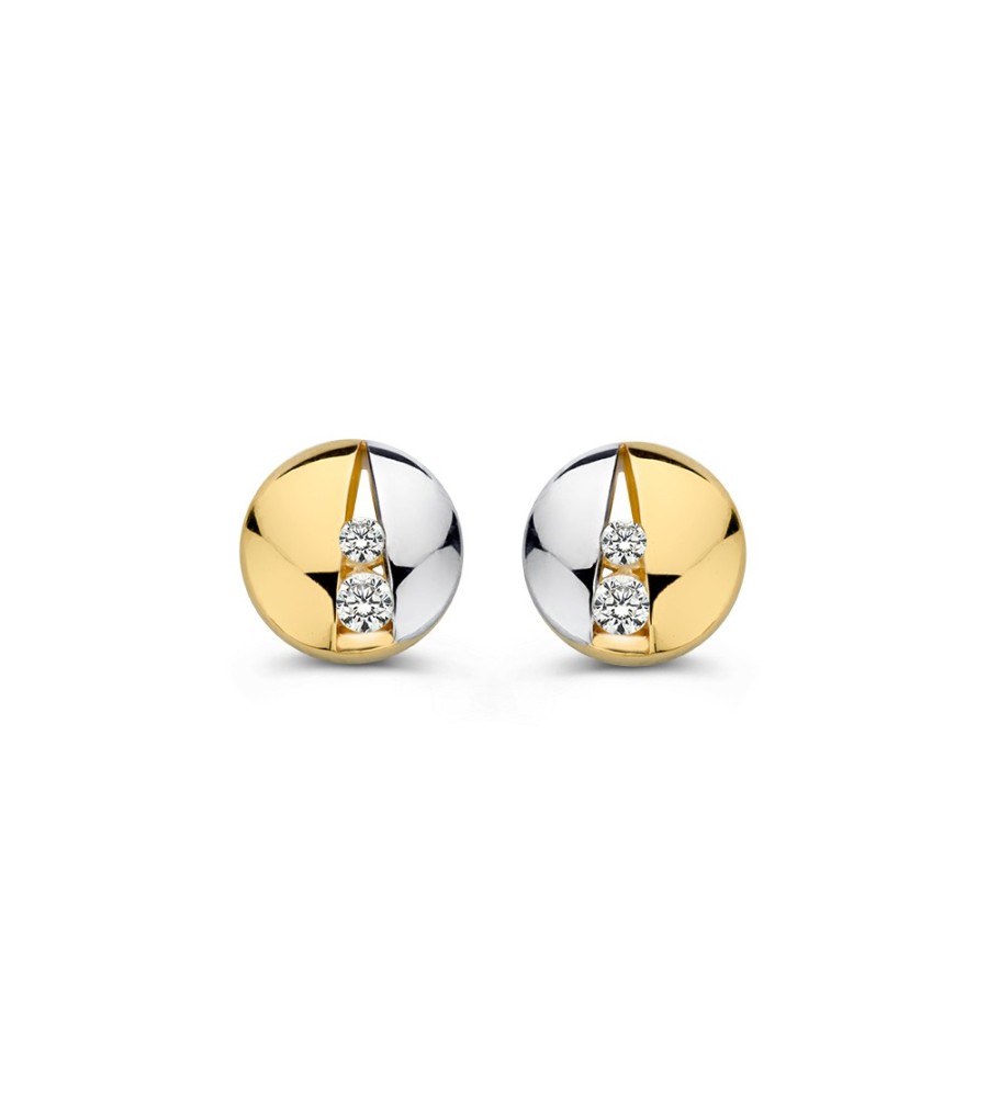 Excellent Jewelry gouden oorknoppen met zirkonia