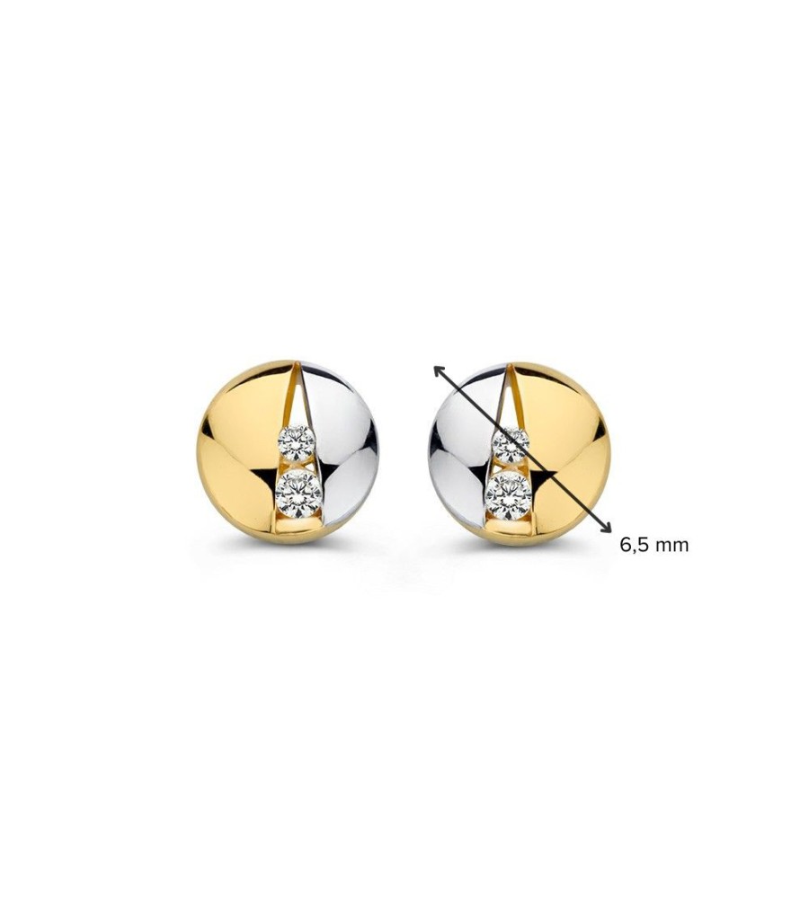 Excellent Jewelry gouden oorknoppen met zirkonia