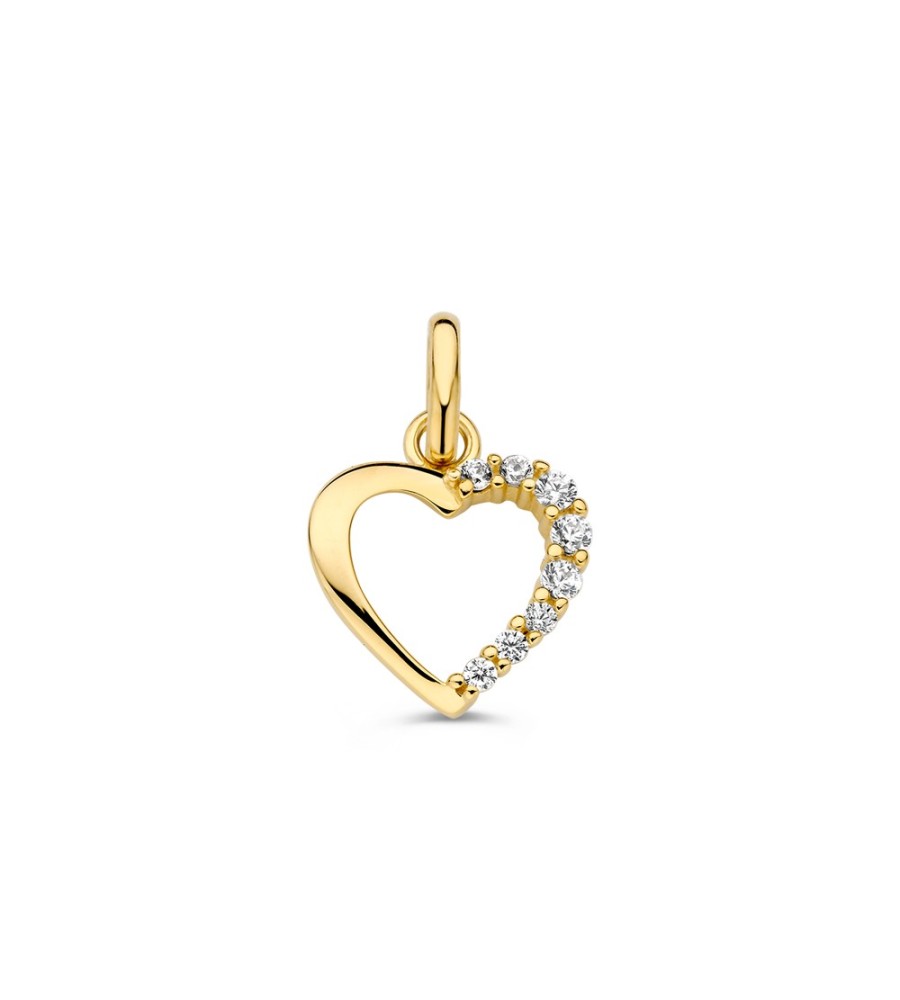 Excellent Jewelry gouden hart hanger met zirkonia