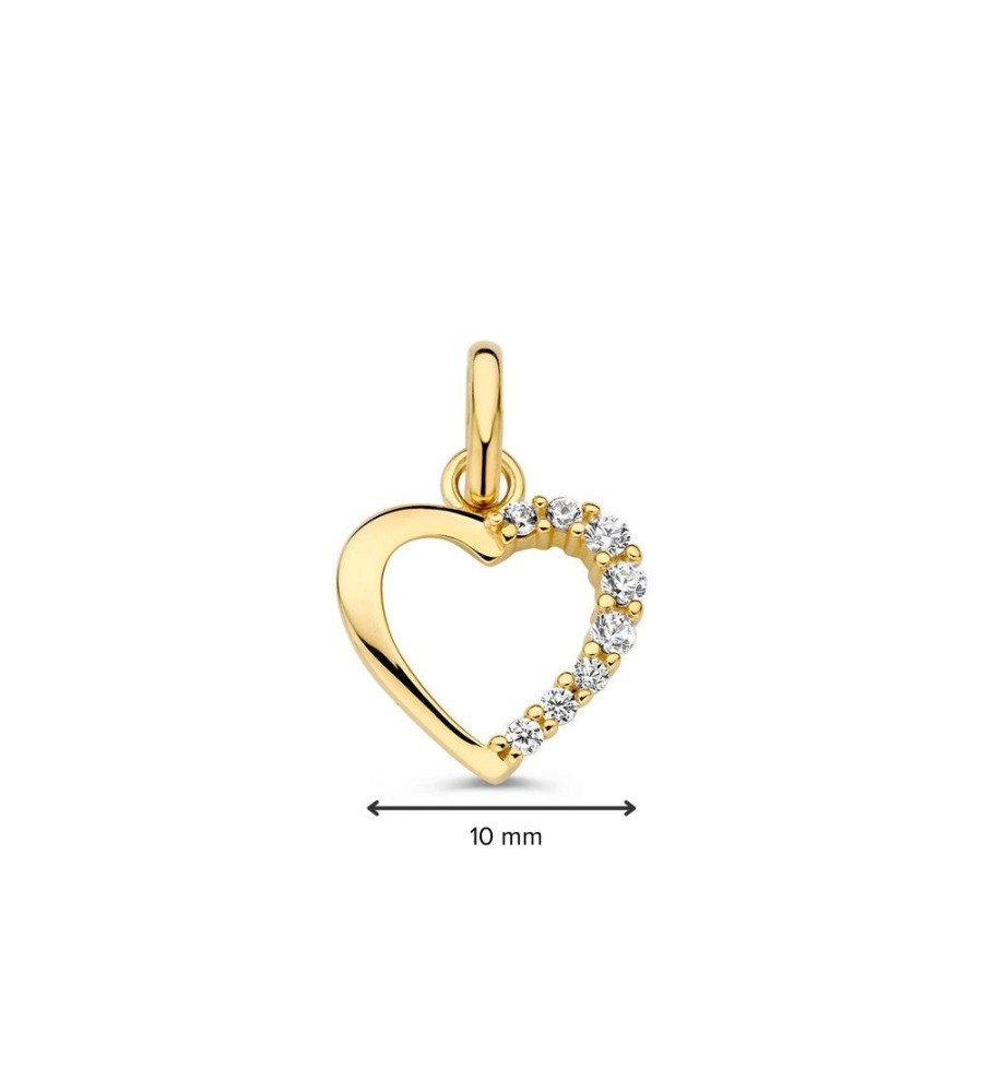 Excellent Jewelry gouden hart hanger met zirkonia