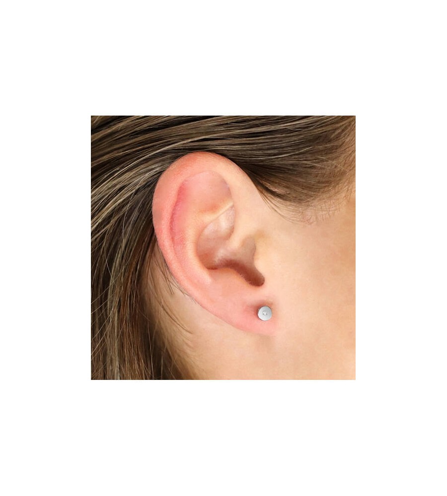 Boccia titanium oorknoppen met diamant