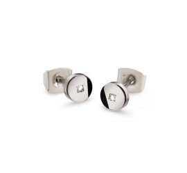 Boccia titanium oorknoppen met diamant 05064-03
