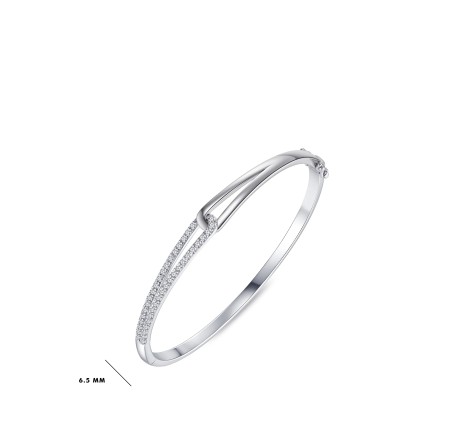 Zilveren slavenband fantasie met zirkonia Gisser SB36