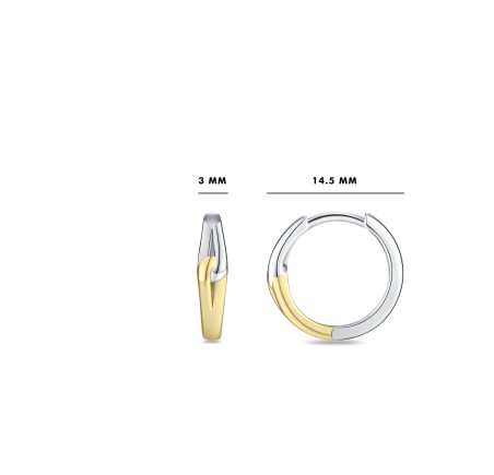 Zilveren klapcreolen bicolor  Gisser KC1060Y