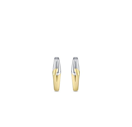 Zilveren klapcreolen bicolor  Gisser KC1060Y