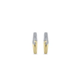 Zilveren klapcreolen bicolor met zirkonia Gisser KC1059Y