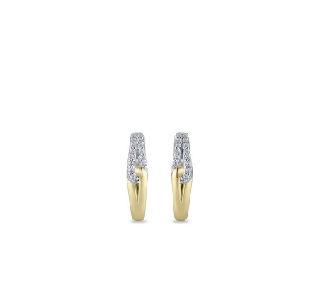 Zilveren klapcreolen bicolor met zirkonia Gisser KC1059Y