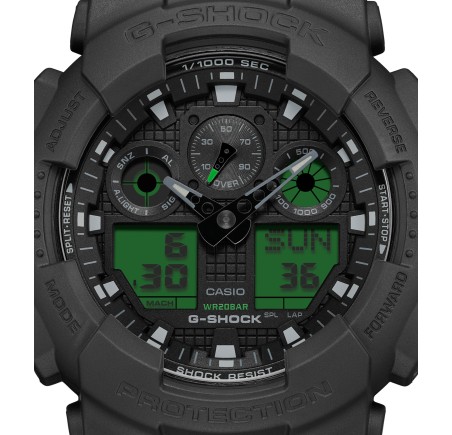 Casio G-Shock horloge “Black Elektro Green Series” GA-100BEG-1AER