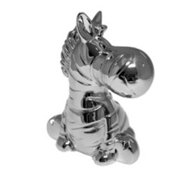 Verzilverde spaarpot zebra
