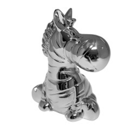 Verzilverde spaarpot zebra