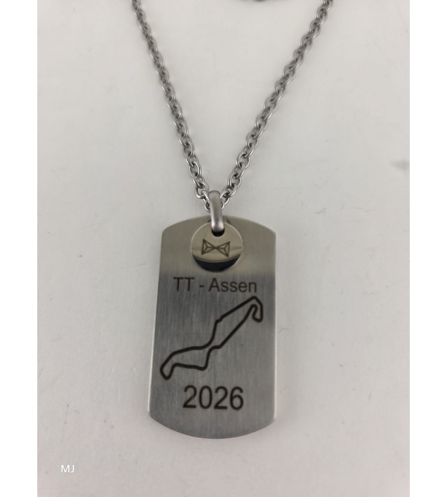 Aze collier/hanger met TT 2026 gravure