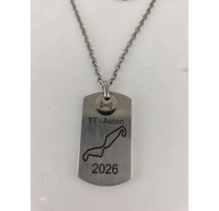 Aze collier/hanger met TT gravure