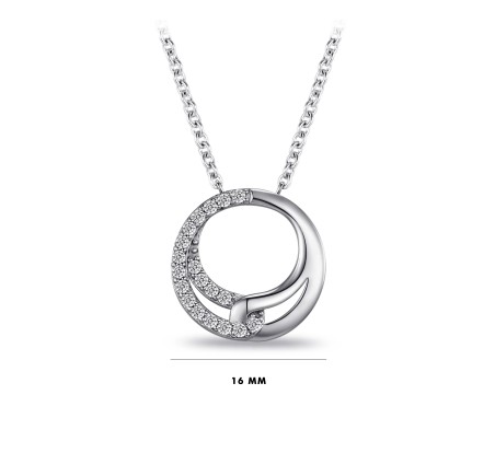 Zilveren collier met hanger met zirkonia Gisser N1130