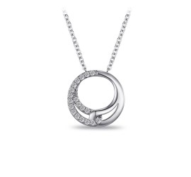 Zilveren collier met hanger met zirkonia Gisser N1130