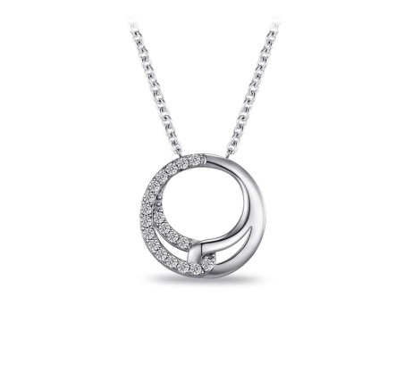 Zilveren collier met hanger met zirkonia Gisser N1130