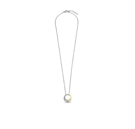 Zilveren collier met bicolor hanger met zirkonia Gisser N1130Y