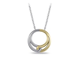 Zilveren collier met bicolor hanger Gisser N1131Y