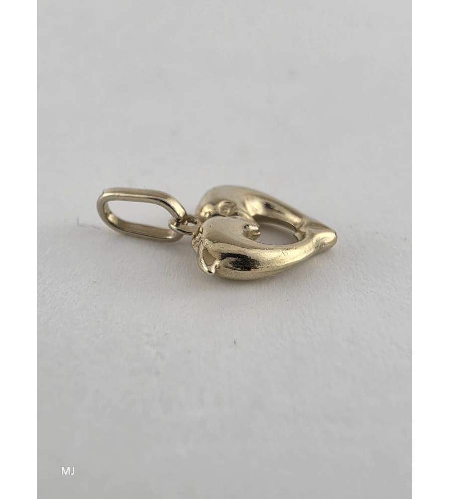 Gouden hanger hartje van dolfijnen