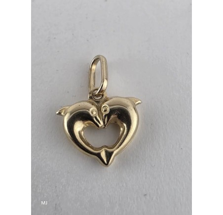 Gouden hanger hartje van dolfijnen