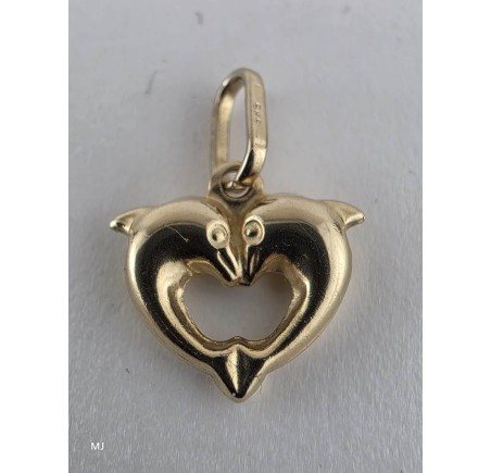 Gouden hanger hartje van dolfijnen