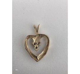 Gouden hanger hartje met diamant