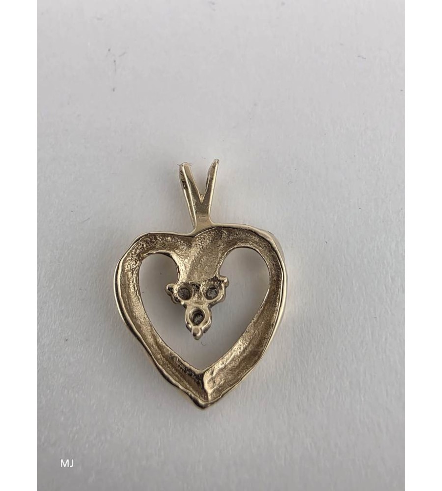 Gouden hanger hartje met diamant