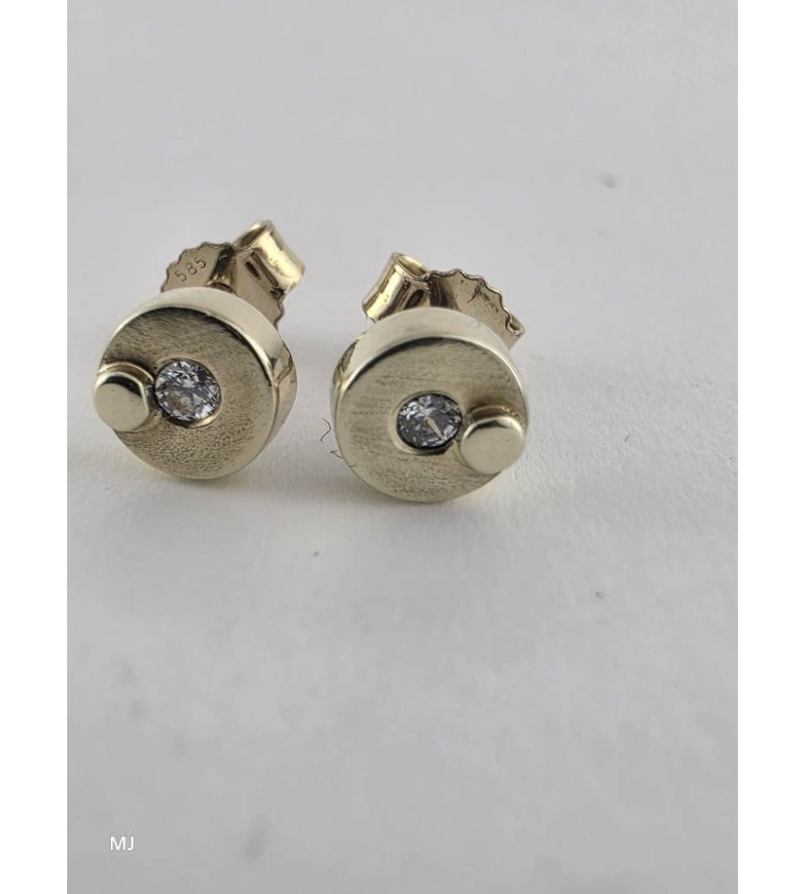 Gouden oorknopjes met zirkonia